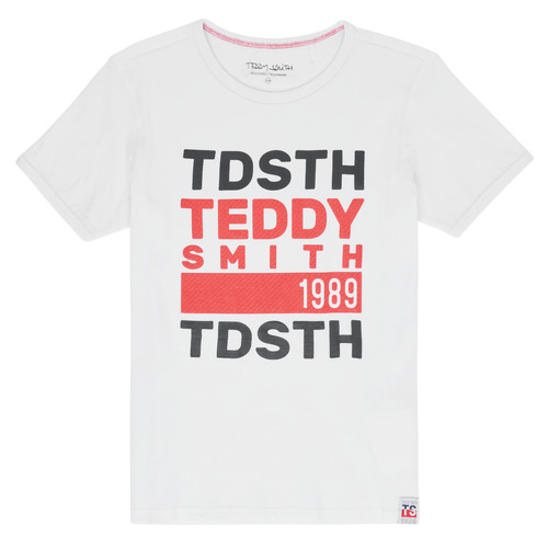 Textil Rapaz Topman zig-zag knitted polo Sweatshirt Shirt in ecru Teddy Smith DUSTIN Branco