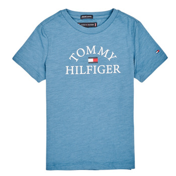 Textil Rapaz T-Shirt mangas curtas cognac Tommy Hilfiger KB0KB05619 Azul