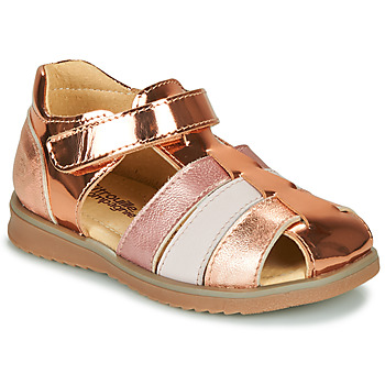 Sapatos Rapariga Sandálias Pufes de exterior FRINOUI Bronze / Rosa