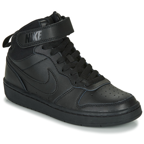 Sapatos Criança Sapatilhas de cano-alto masculino Nike COURT BOROUGH MID 2 GS Preto