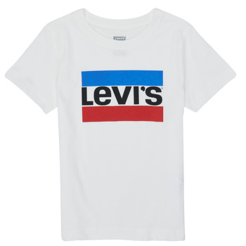 Textil Rapaz T-Shirt mangas curtas Levi's SPORTSWEAR LOGO TEE Branco