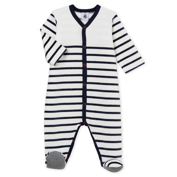 Textil Rapaz Pijamas / Camisas de dormir Petit Bateau FUT Branco / Azul