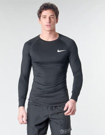 Textil Homem T-shirt mangas compridas Nike M NP TOP LS TIGHT Preto / Branco