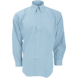 Textil Homem Camisas mangas comprida Kustom Kit KK351 Azul claro