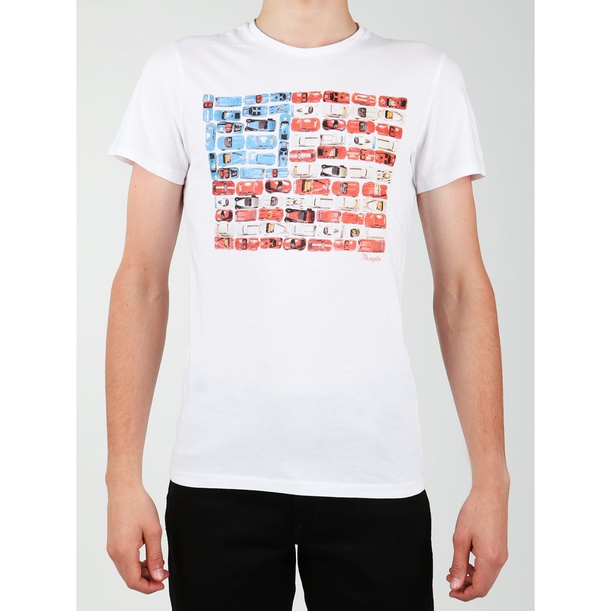 Textil Homem T-shirts e Pólos Wrangler S/S Modern Flag Tee W7A45FK12 Branco