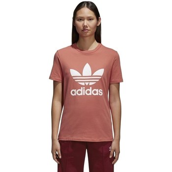 Textil Mulher T-Shirt mangas curtas adidas Originals Trefoil Vermelho