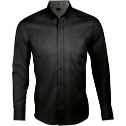 Textil Homem Camisas mangas comprida Sols BUSINESS MEN Negro