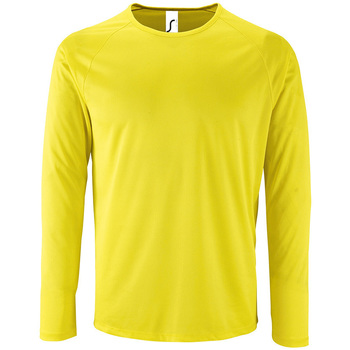 Textil Homem T-shirt layered mangas compridas Sols SPORT LSL MEN Amarelo