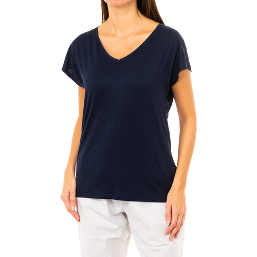 Textil Mulher T-shirt Shirt mangas compridas Tommy Hilfiger 1487904682-416 Azul
