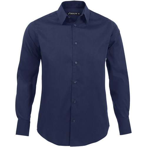 Textil Homem Camisas mangas comprida Sols BRIGHTON STRECH-CAMISA HOMBRE algodón  MANGA LARGA Azul
