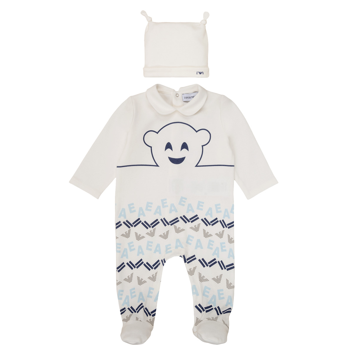 Textil Rapaz Pijamas / Camisas de dormir Emporio logga Armani 6HHV08-4J3IZ-0101 Branco / Azul