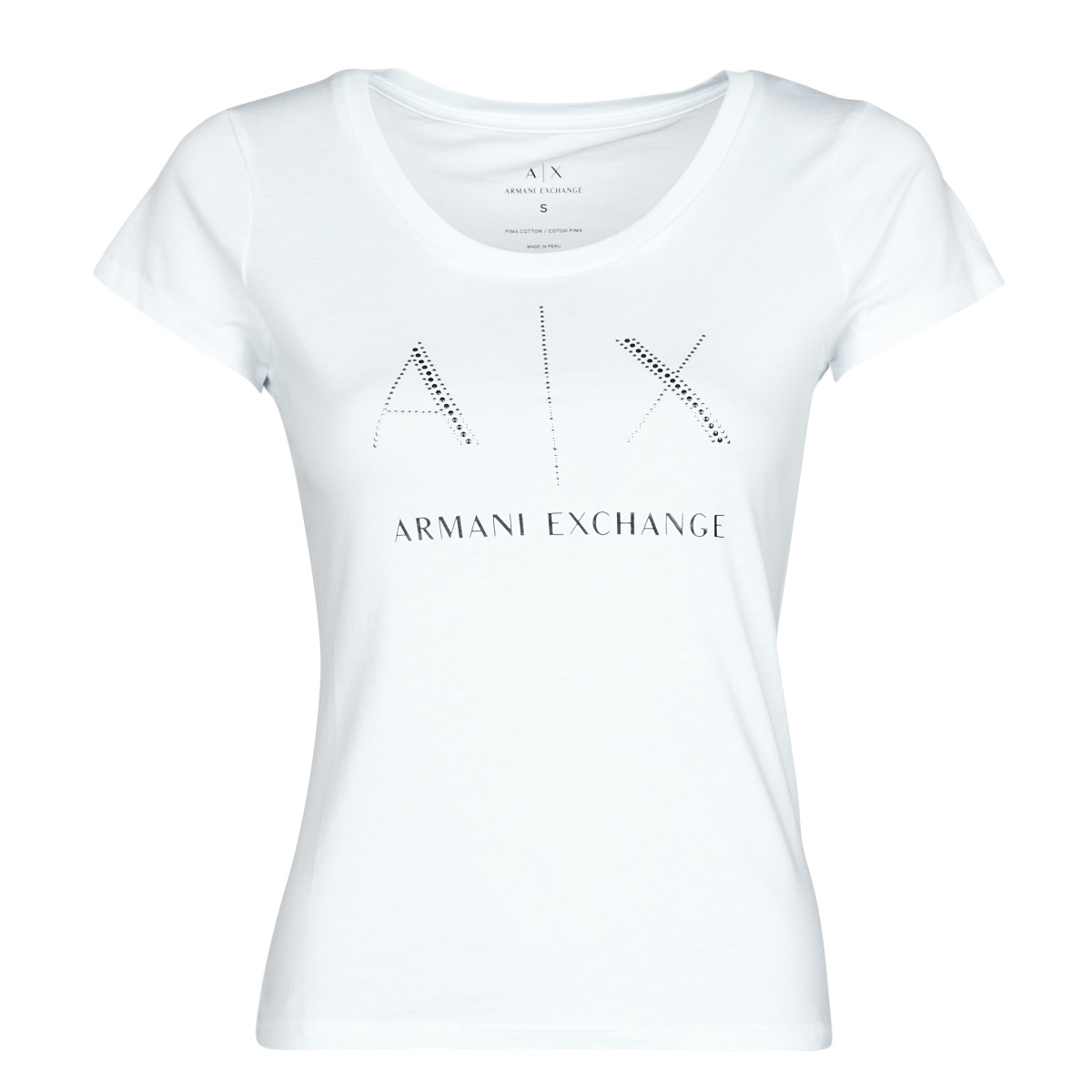 Textil Mulher T-Shirt mangas curtas embroidered Armani Exchange 8NYT83 Branco