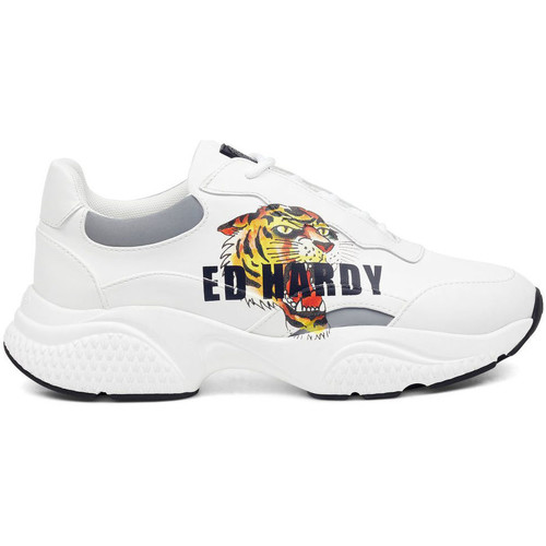 Sapatos Homem Sapatilhas Ed Hardy Insert runner-tiger-white/multi Branco