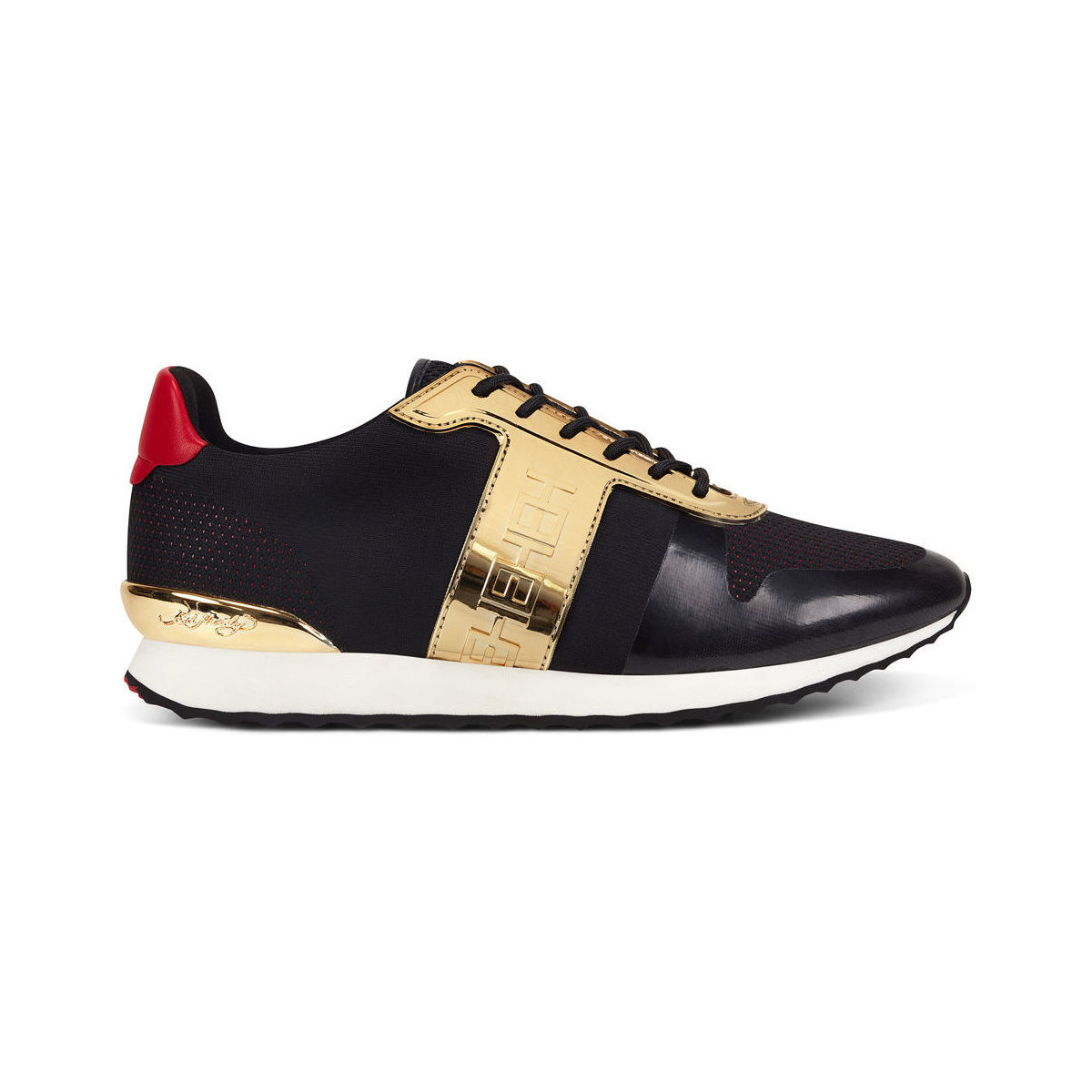 Sapatos Homem Sapatilhas Ed Hardy Mono runner-metallic black/gold Preto