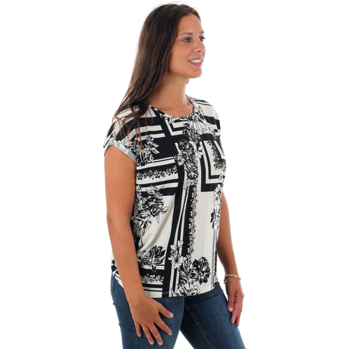Vero Moda 10220953 VMAVA PLAIN SS TOP GA MIMI AOP BIRCH MIMI AOP Branco