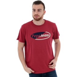 Textil Homem T-Shirt mangas curtas Pepe Sneaker jeans PM506840 KYLE - 284 GARNET Vermelho
