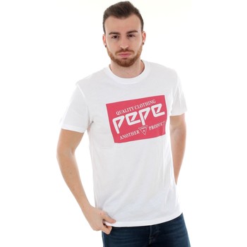 Textil Homem T-Shirt mangas curtas Pepe cherry JEANS PM506451 45TH 06M - 803 OFF WHITE Branco