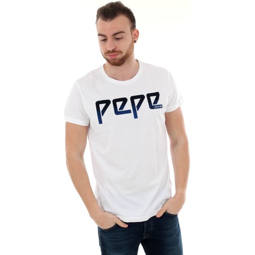 Textil Homem T-Shirt mangas curtas Pepe jeans PM506097 MACK - 800 WHITE Branco