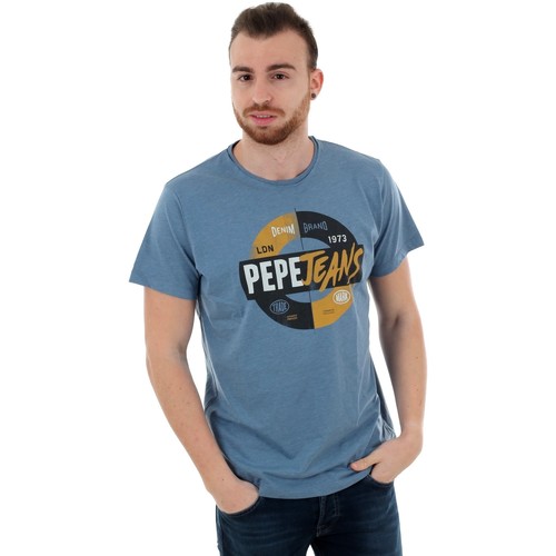 Textil Homem T-Shirt mangas curtas Pepe jeans PM506526 ASHER - 541 FRENCH Azul