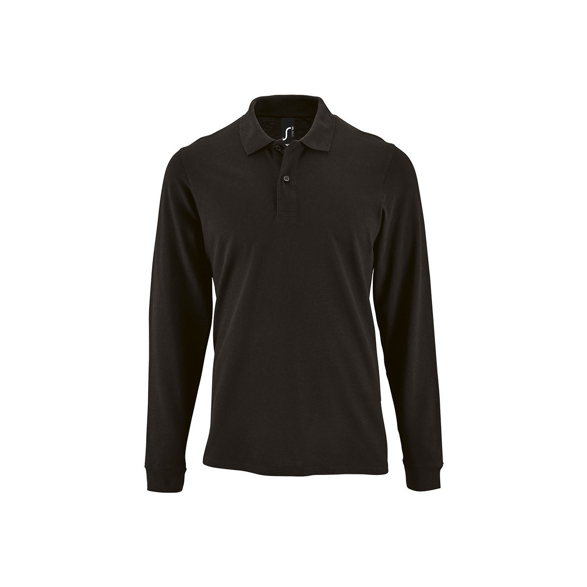 Textil Homem Polos mangas compridas Sols PERFECT LSL COLORS MEN-POLO PIQUÉ DE MANGA LARGA DE HOMBRE Preto