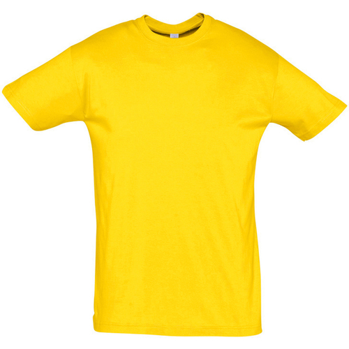 Textil T-Shirt mangas curtas Sols REGENT COLORS MEN-CAMISETA hombre  CUELLO REDONDO de algodón Amarelo