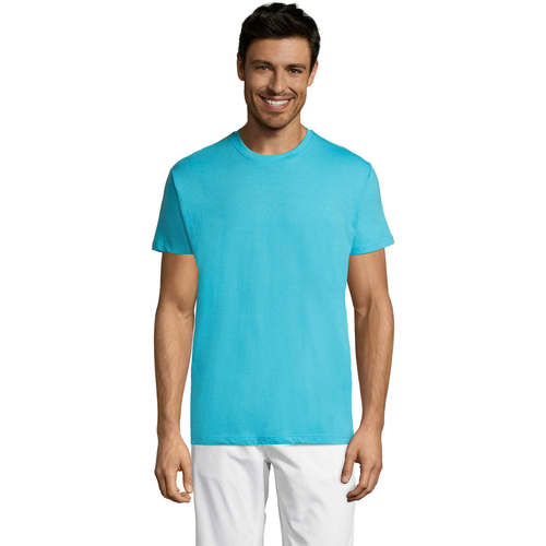 Sols REGENT COLORS MEN-CAMISETA hombre  CUELLO REDONDO de algodón Azul