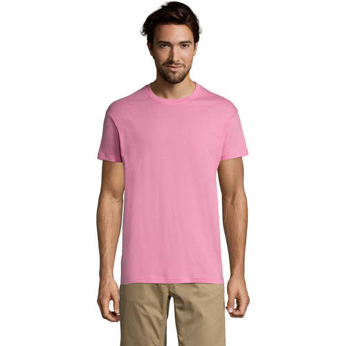 Sols REGENT COLORS MEN-CAMISETA hombre  CUELLO REDONDO de algodón Rosa