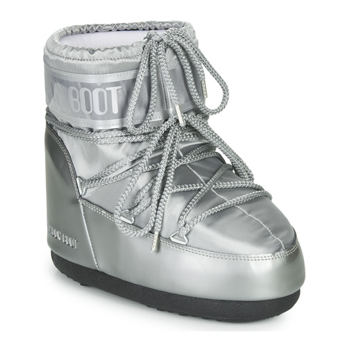 Sapatos Mulher Botas de K1AK Moon Boot MOON BOOT CLASSIC LOW GLANCE Prata