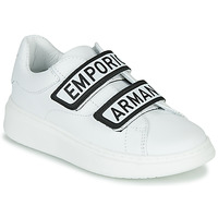 Sapatos Criança Sapatilhas Emporio Armani XYX007-XCC70 Branco / Preto