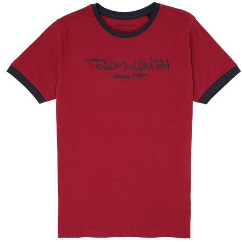 Textil Rapaz Topman zig-zag knitted polo Sweatshirt Shirt in ecru Teddy Smith TICLASS 3 Vermelho