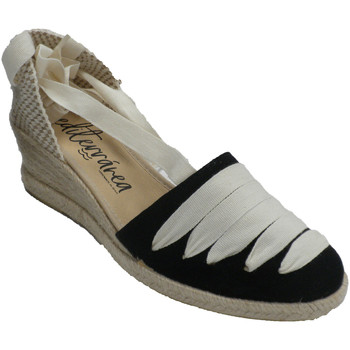 Sapatos Mulher Alpargatas Calzamur Sapato de cânhamo com fitas tipo valenci negro