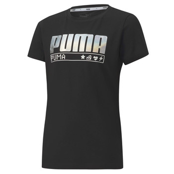 Textil Rapariga T-Shirt mangas curtas Puma ALPHA TEE 165 Preto