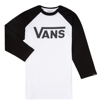 Textil Criança T-shirt mangas compridas Vans VANS CLASSIC RAGLAN Preto / Branco