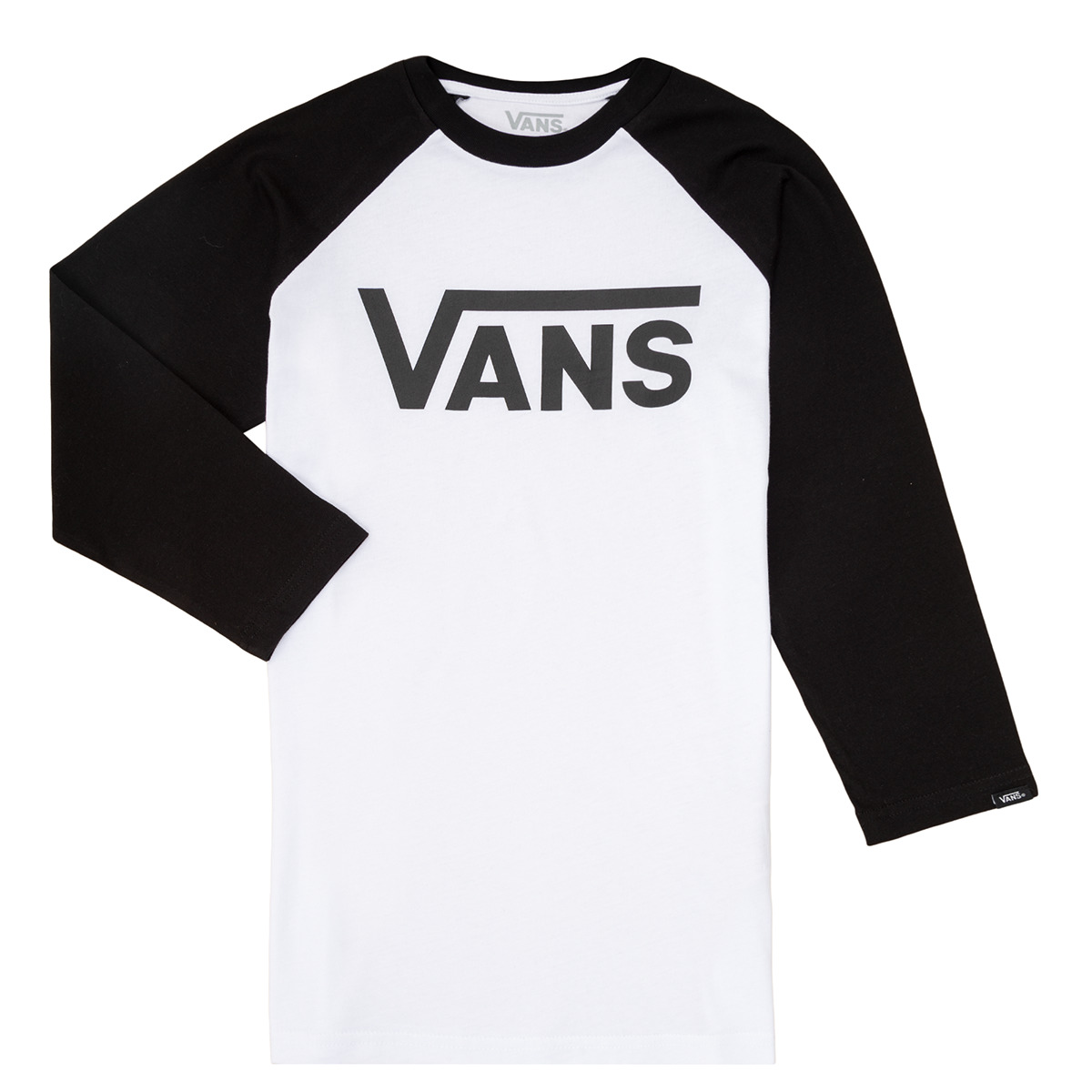 Textil Criança T-shirt mangas compridas Vans VANS CLASSIC RAGLAN Preto / Branco