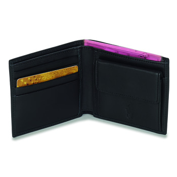 Polo Ralph Lauren GLD FL BFC-WALLET-SMOOTH LEATHER Preto