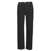 Textil Mulher Calças Short Jeans Levi's RIBCAGE STRAIGHT ANKLE Preto / Black multi wf sde