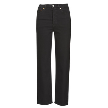 Textil Mulher Calças Jeans Levi's RIBCAGE STRAIGHT ANKLE Preto / Black multi wf sde