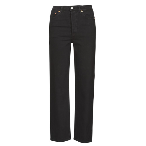 Textil Mulher Calças Tall Jeans Levi's RIBCAGE STRAIGHT ANKLE Preto / Black multi wf sde
