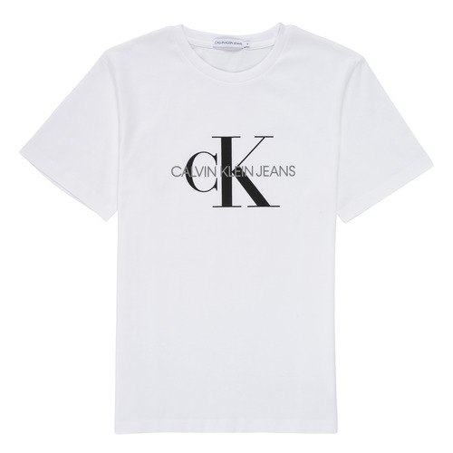 Textil Criança T-Shirt mangas curtas Calvin Klein Jeans MONOGRAM Branco