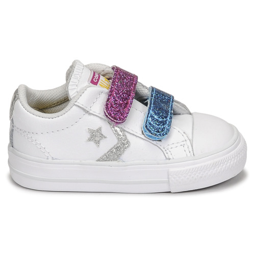Converse STAR PLAYER 2V GLITTER TEXTILE OX Branco / Azul / Rosa