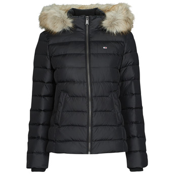 Textil Mulher Quispos Tommy Jeans TJW BASIC HOODED DOWN JACKET Preto