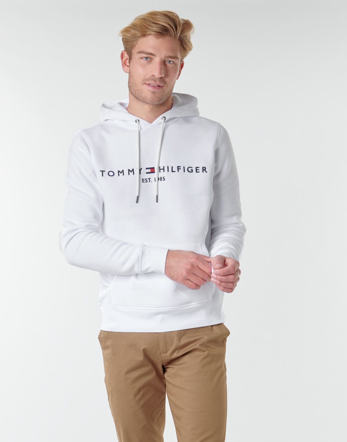 Textil Homem Tommy Hilfiger slim-fit poloskjorte TOMMY LOGO HOODY Branco