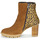Sapatos Mulher Botins Philippe Morvan LOKS V1 VELOURS CAMEL/LEOP Castanho / Leopardo