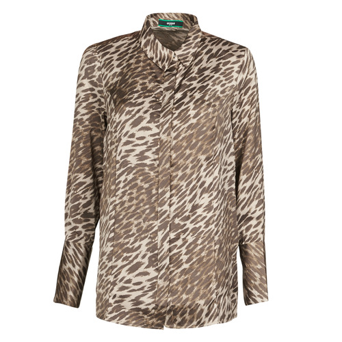 Textil Mulher Tops / Blusas white Guess VIVIAN Leopardo