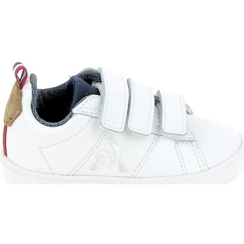 Sapatos Rapaz Sapatilhas Le Coq Sportif Courtclassic BB Blanc Marron Branco