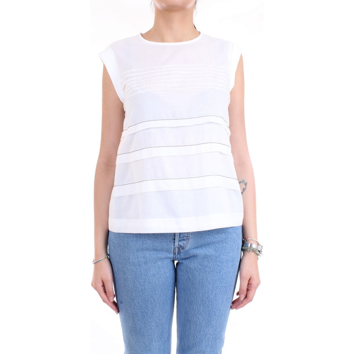 Textil Mulher Tops / Blusas Cappellini M08166L1 Branco