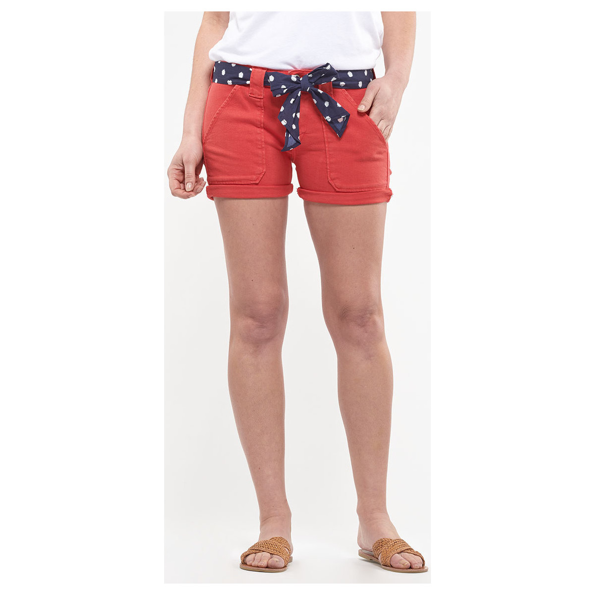 Textil Mulher Shorts / Bermudas Homme Plus dogtooth print shorts Red Calções OLSEN Vermelho