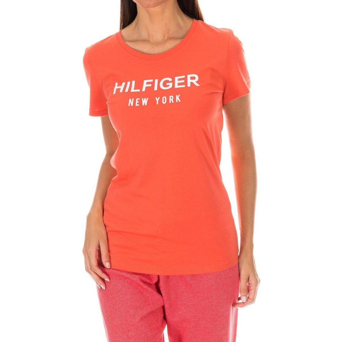 Textil Mulher T-shirt mangas compridas Tommy Hilfiger 1487906329-314 Vermelho