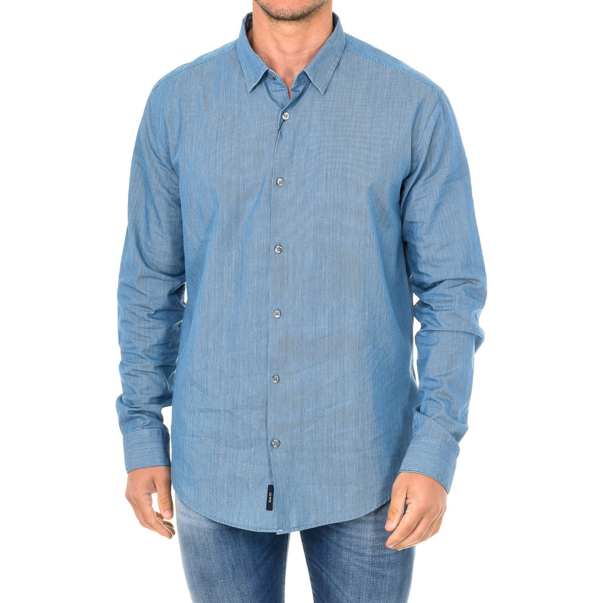 Textil Homem Camisas mangas comprida Emporio Armani sweatshirt 3Y6C09-6NDZZ-0500 Azul