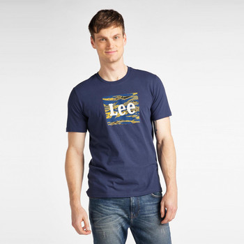 Textil Homem T-Shirt mangas curtas Lee T-shirt  Camo Package Dark Navy bleu marine/jaune/blanc